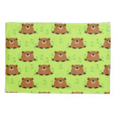 Housse D'oreillers Adorable Motif de la marmotte de bois (Dos)