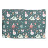 Housse D'oreillers Adorable Snowman Christmas Pattern (Dos)