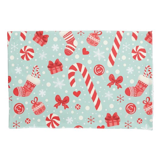 Housse D'oreillers Aesthetic Christmas Pattern Candy (devant)