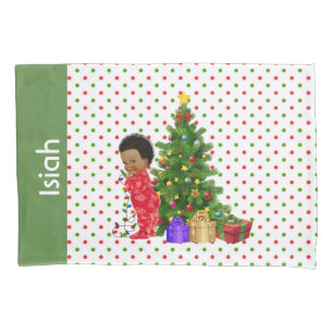 Housse D'oreillers African American Baby Boy Christmas Pillowcase Mon