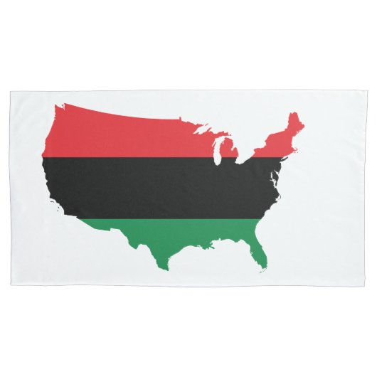 Housse D'oreillers Afro-Américain _ Couleurs rouge, noir et vert (devant)