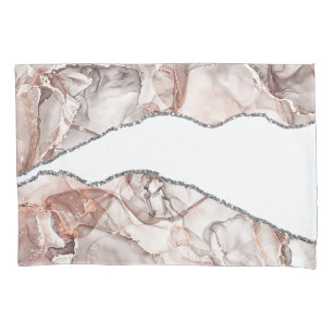HOUSSE D'OREILLERS AGATE EN MARBRE D'OR CLAIR PARTIES SCINTILLANT EN