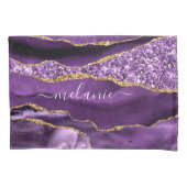 Housse D'oreillers Agate Violet violet or Parties scintillant Géode N (devant)