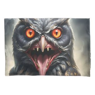 Housse D'oreillers "Ailes de cauchemar : le hibou vampire aux crocs"