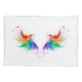 Housse D'oreillers Ailes fluffy arc-en-ciel (Dos)