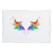 Housse D'oreillers Ailes fluffy arc-en-ciel (Dos-gauche)