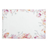 Housse D'oreillers Aimer rose magnolia floral blanc (Dos)