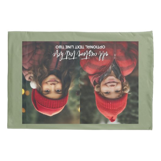 Housse D'oreillers Ajouter 2 photos - Collage simple (Dos)