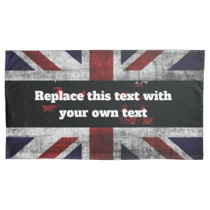 Housse D'oreillers Ajouter du texte sur le drapeau anglais Jeu d'orei