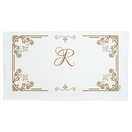 Housse D'oreillers "Albâtre" Monogramme Art Nouveau (devant-gauche)