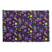 Housse D'oreillers Aliens Et Étoiles Dans L'Espace Extérieur Imprimé (Dos-Droit)