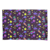 Housse D'oreillers Aliens Et Étoiles Dans L'Espace Extérieur Imprimé (devant-gauche)