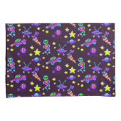 Housse D'oreillers Aliens Et Étoiles Dans L'Espace Extérieur Imprimé (devant-Droit)