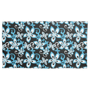 HOUSSE D'OREILLERS ALOHA HAWAII (NOIR/BLEU)