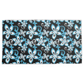 HOUSSE D'OREILLERS ALOHA HAWAII (NOIR/BLEU) (devant-Droit)