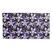 HOUSSE D'OREILLERS ALOHA HAWAII (NOIR/VIOLET) (Dos-Droit)