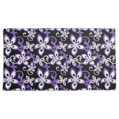 HOUSSE D'OREILLERS ALOHA HAWAII (NOIR/VIOLET) (devant-Droit)