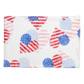 Housse D'oreillers American Flag Hearts Aquarelle en toute transparen (Dos)