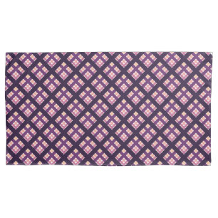Housse D'oreillers Améthyste Peach rose violet Lilac Striac Plaid