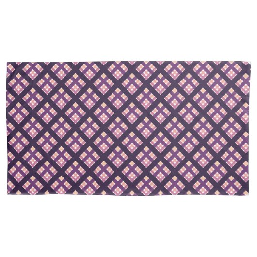 Housse D'oreillers Améthyste Peach rose violet Lilac Striac Plaid (devant-gauche)