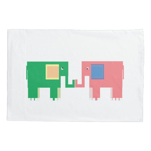 Housse D'oreillers Amis éléphants (Dos)