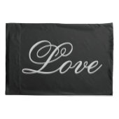 Housse D'oreillers Amour Noir Gris Sophistiqué (Dos)