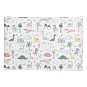 Housse D'oreillers Amusant Pastel Dinosaur Motif de scène (Dos)