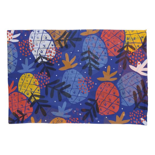 Housse D'oreillers Ananas Abstrait Feuille Vintage Motif (devant)