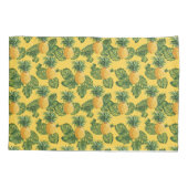 Housse D'oreillers Ananas et feuille tropical sur l'or (Dos-gauche)
