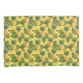 Housse D'oreillers Ananas et feuille tropical sur l'or (devant-Droit)