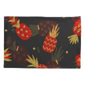 Housse D'oreillers Ananas rouge, parties scintillant, arrière - plan (Dos)