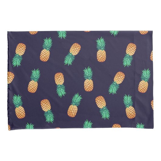 Housse D'oreillers Ananas sur la marine (devant-Droit)
