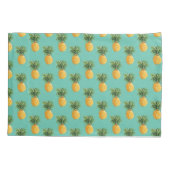 Housse D'oreillers Ananas tropicaux sur Teal (Dos-gauche)