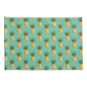 Housse D'oreillers Ananas tropicaux sur Teal (Dos-Droit)