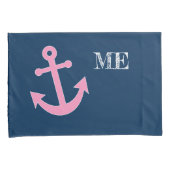 Housse D'oreillers Anchor Pink and Navy (devant-Droit)