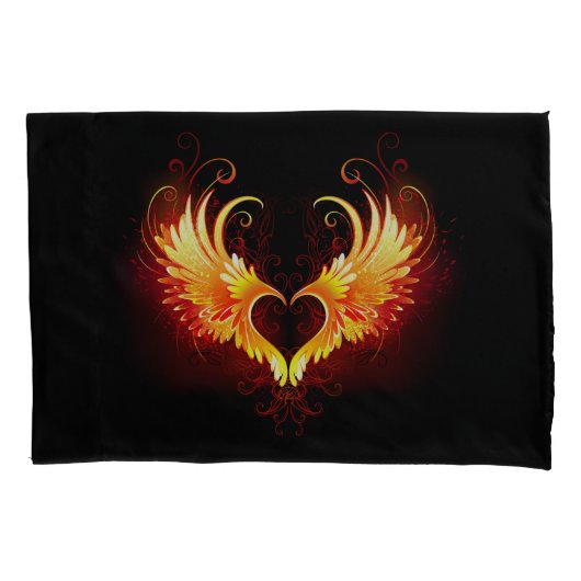 Housse D'oreillers Angel Fire Heart with Wings (devant)