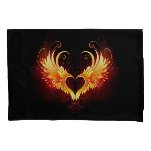 Housse D'oreillers Angel Fire Heart with Wings (devant-gauche)