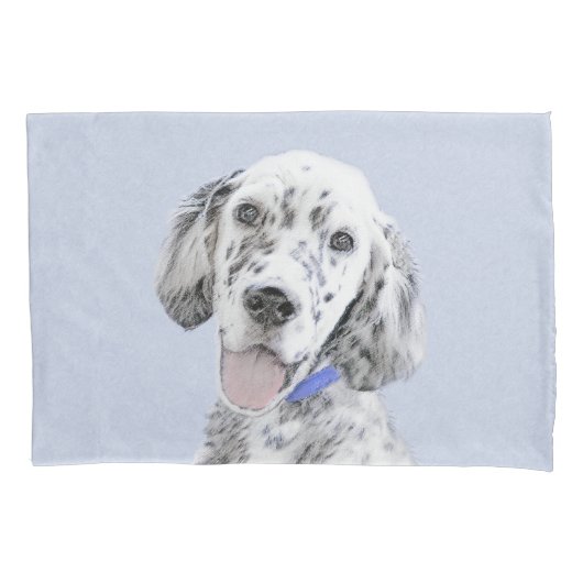 Housse D'oreillers Anglais Setter Blue Belton Peinture Chien Art (devant)