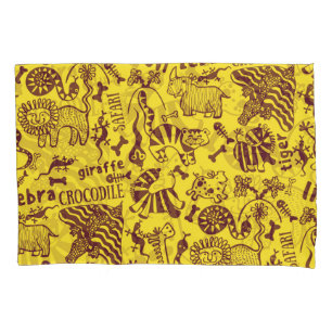 Housse D'oreillers Animaux africains : Motif culturel sans peau.