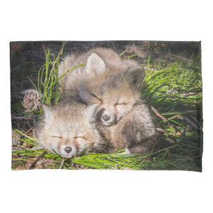 Housse D'oreillers Animaux de bébés cutest Baby Red Fox Kits Sleepi