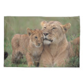 Housse D'oreillers Animaux de bébés cutest | Lion Cub & Mother (Dos)