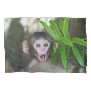 Housse D'oreillers Animaux de bébés cutest Singe des neiges surpris