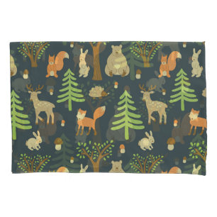 Housse D'oreillers Animaux de forêt vintages, Motif pour enfants.