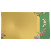 Housse D'oreillers Anniversaire Floral Green/Gold Pillowcase (devant-Droit)