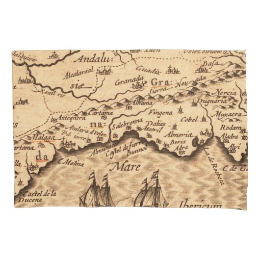 Housse D'oreillers Antique vieille carte inspirée (3) (devant-gauche)