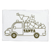 Housse D'oreillers Aperçu camion de Noël Père Noël vue côté voiture (Dos)