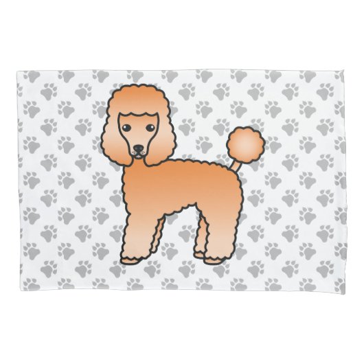 Housse D'oreillers Apricot Toy Poodle mignon Cartoon Chien (devant)