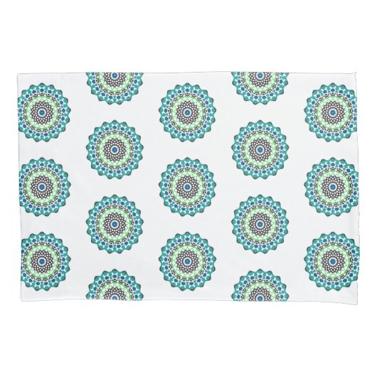 Housse D'oreillers Aqua Mandala Motif Boho (devant)
