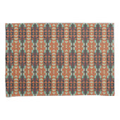 Housse D'oreillers Aqua Teal Green Orange Taupe Beige Tribal Pattern (devant-Droit)