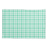 Housse D'oreillers Aquamarine White Plaid Pattern (Dos-gauche)